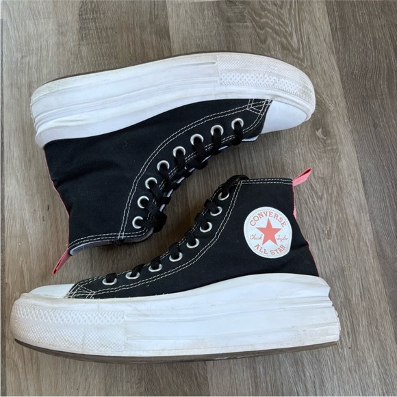 Converse Chuck Taylor All Star Move Platform Black and Pink Size 7 - Picture 9 of 10